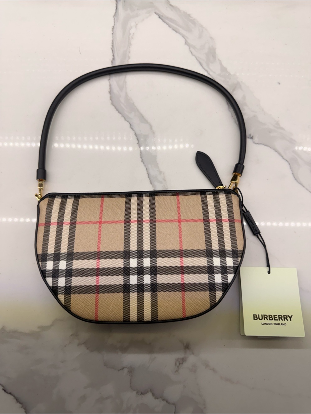 ✨CLOSET CLOSING SALE✨ NWT Burberry Beige Vintage Check Olympia Pouch - Picture 2 of 11
